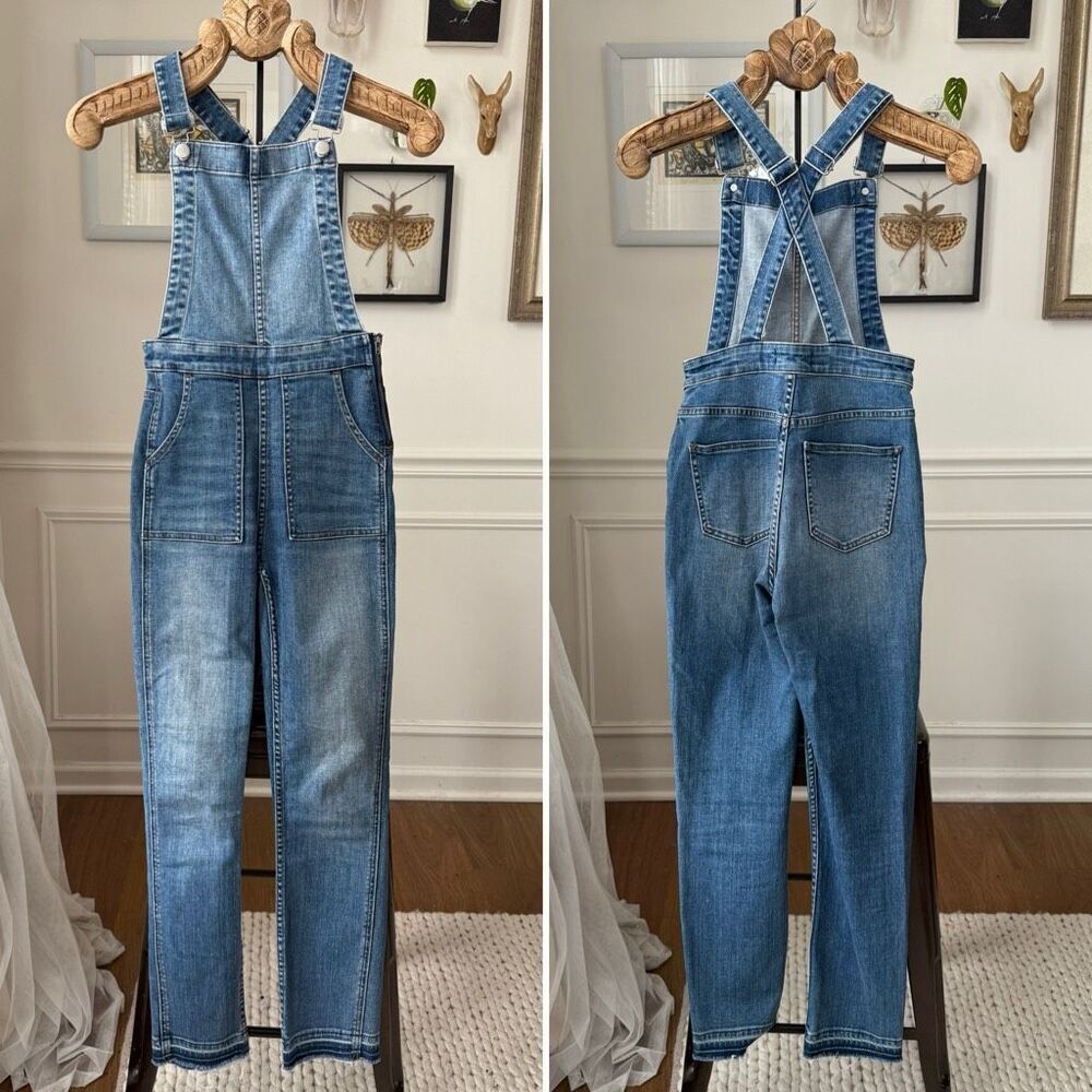 Madewell Skinny Overalls in Kemp Wash G1205 Medium Blue XS